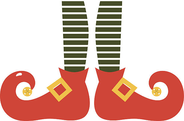 Christmas Cartoon Elfs Legs Isolated On White Stock Illustration - Download  Image Now - Elf, Art, Art And Craft - iStock