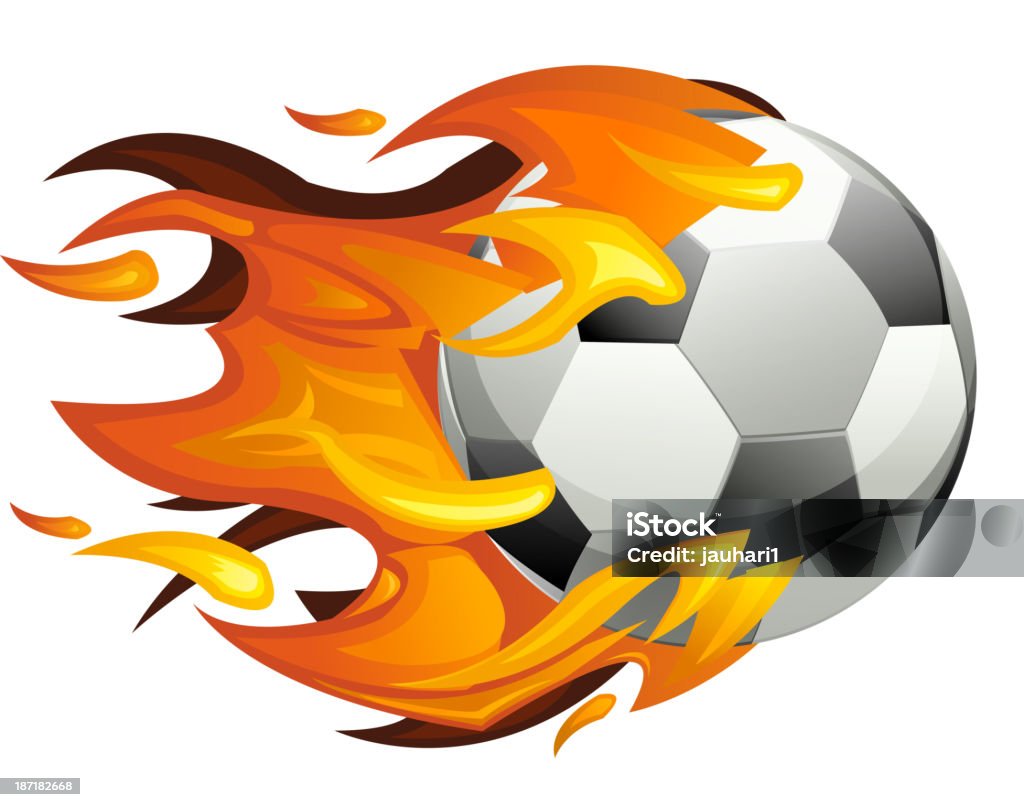 Burning Football - Lizenzfrei Brennen Vektorgrafik