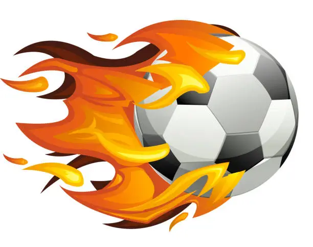 Vector illustration of Burning Football