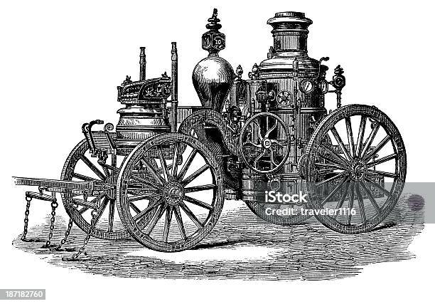 Colonial Fire Engine Historic Fire Engine Stock Illustration - Download Image Now - Antique ...
