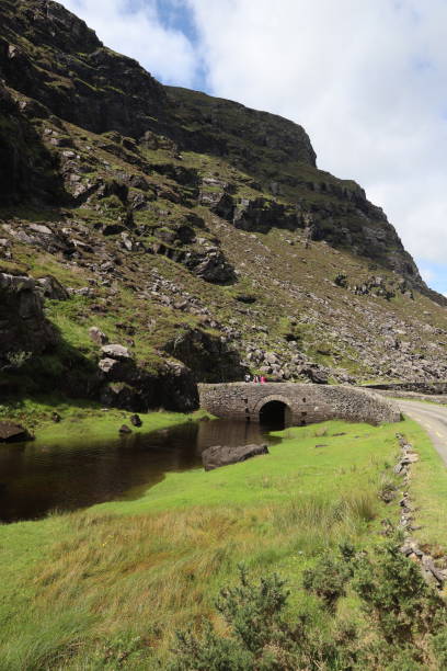 typowy irlandzki krajobraz gap of dunloe w parku narodowym killarney w hrabstwie kerry - irlandia - scenics county kerry republic of ireland irish culture zdjęcia i obrazy z banku zdjęć