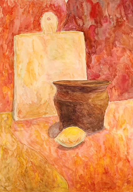 istock Watercolor still life with drapery 187182929