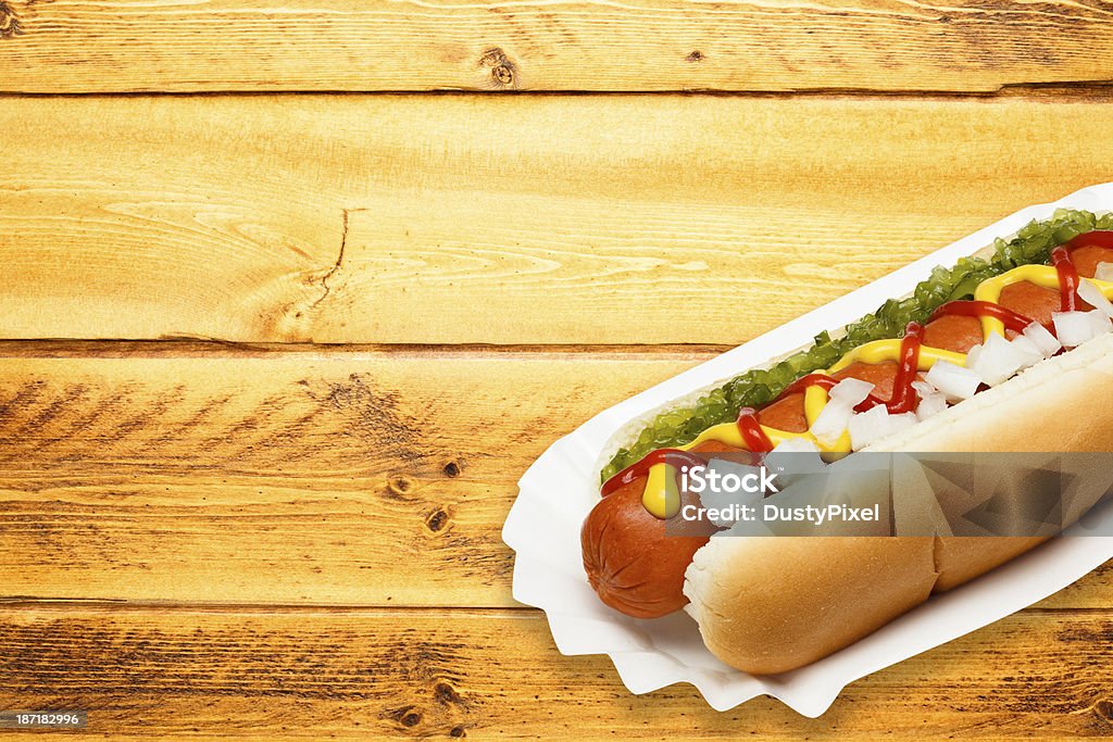 Cachorro-quente Mesa de Piquenique topo - Royalty-free Alimentação Não-saudável Foto de stock