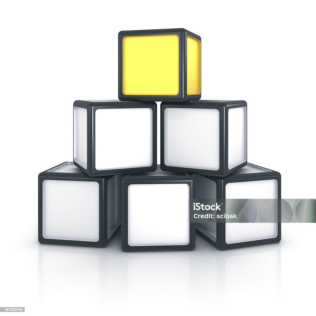 쌓다 여섯 블록 한 독특하다 요소 - 로열티 프리 6 스톡 사진