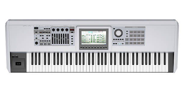 istock top view of gray synthesizer isolated on white background 187183462