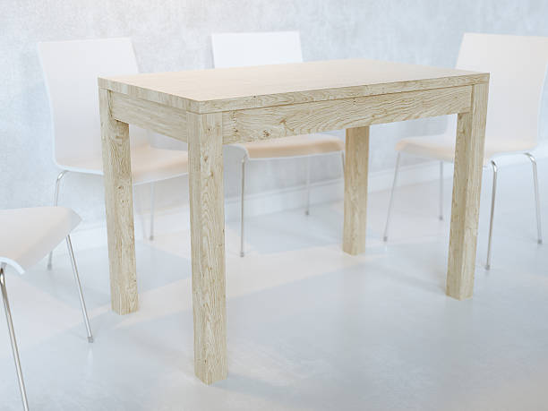 istock Perspective View White Minimalist Dining Room With Table And Chairs 187184886