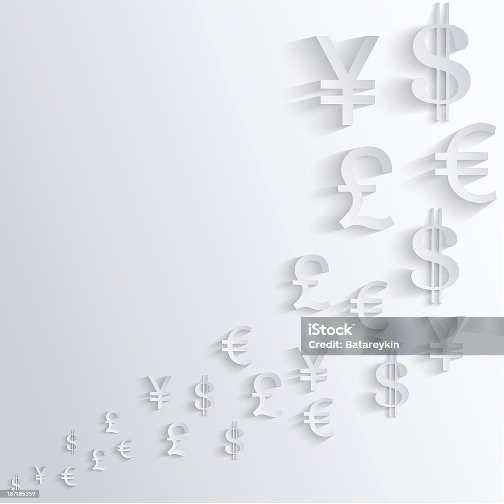 Business Hintergrund mit verschiedenen Geld-symbol - Lizenzfrei Bildhintergrund Stock-Illustration