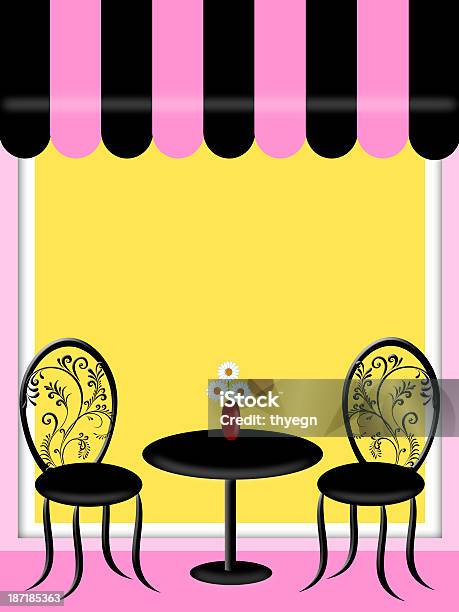 Bistro Restaurant With Awning Table And Chairs Stock Photo - Download Image Now - Abstract, Arranging, Awning