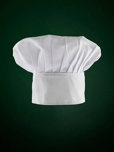 Chef Hat On Green Background (Clipping Path) stock photo