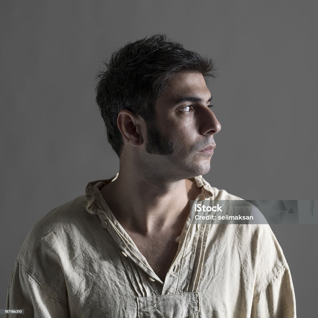 Portrait of man with sideburns and period costume Adult Stock Photo