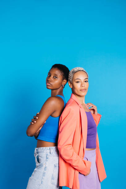 istock Portrait of two women in studio 1871868475