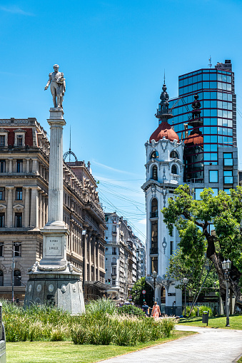 Buenos Aires, Argentina - Dec 17, 2023: Massue Viewpoint, Mirador Massue, Palacio Costaguta at Lavalle Square, Plaza Lavalle in Buenos Aires, Argentina.