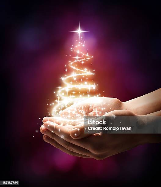 Christmas Tree In Your Hand Red Stock Photo - Download Image Now - Christmas, Christmas Tree, Ethereal