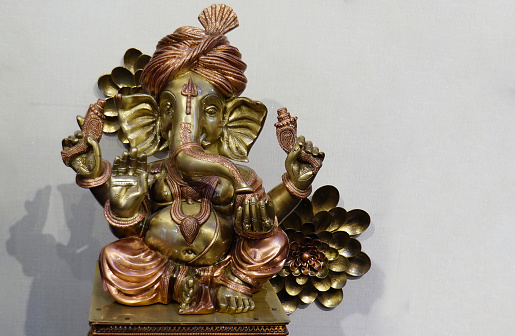 Close-up view of Indian Hindu God Ganesha idol