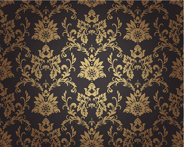 illustrations, cliparts, dessins animés et icônes de motif baroque - retro revival old fashioned silk wallpaper pattern