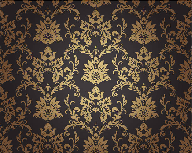 ilustrações, clipart, desenhos animados e ícones de padrão barroco - floral pattern pattern silk wallpaper