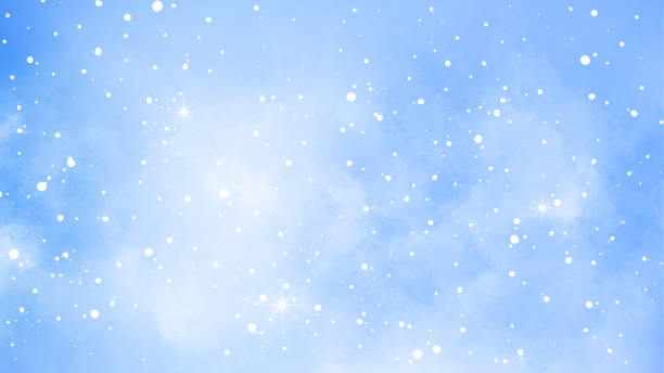 istock Snowfall background. Winter sky. Winter watercolor background with snowflakes. Blizzard. Winter season. Horizontal banner with copy space. 1871884246