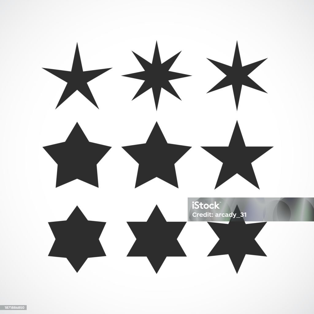 별 모양 벡터 컬렉션 별 모양에 대한 스톡 벡터 아트 및 기타 이미지 - 별 모양, 별, 벡터 - iStock