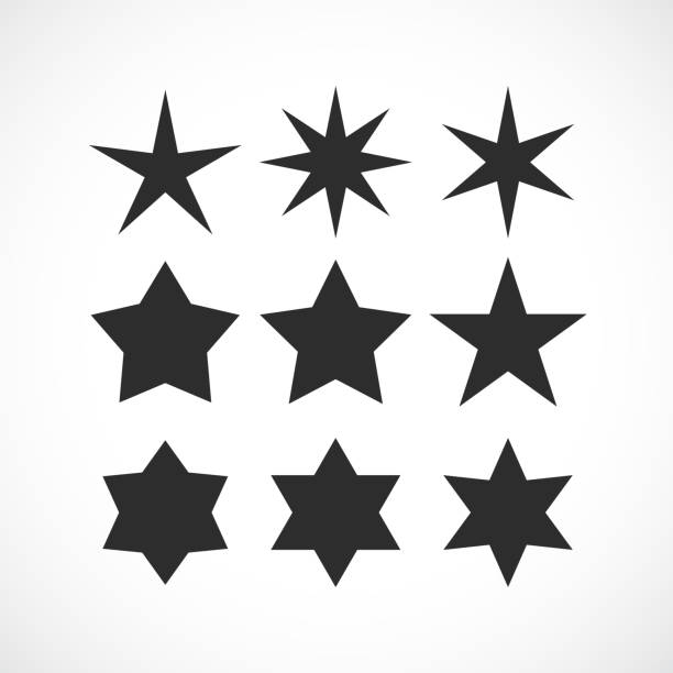 Stars shapes vector collection Stars shapes vector collection on white background star shape stock illustrations