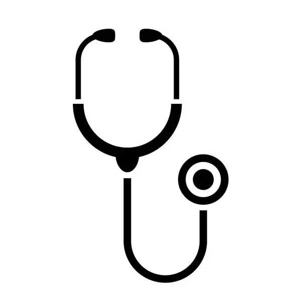 Vector illustration of Stethoscope vector icon, medical diagnostic tool