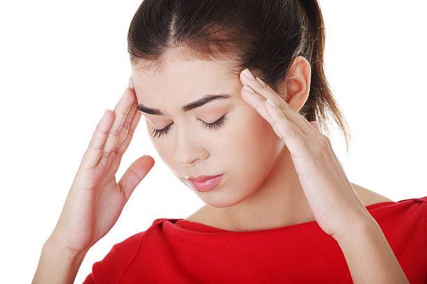 istock Attractive casual woman with headache. 187189987