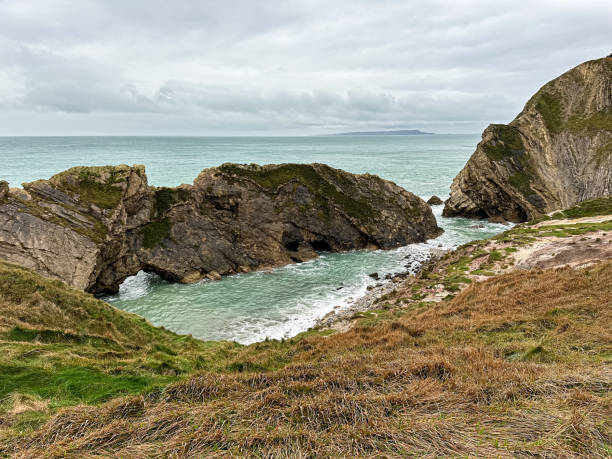 istock Jurassic coast view in Dorset at winter time. Cold winter day 1871914555