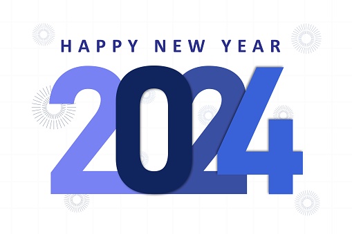 2024 New Year's Day Celebration Color Background Illustration