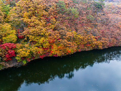 China, Liaoning, Benxi, Guanmen Mountain National Forest Park, Autumn Scenery