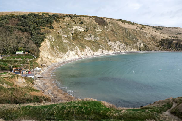 istock Lulworth Cove and beach view at winter day 1871939289