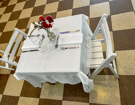 Romantic table setting for two