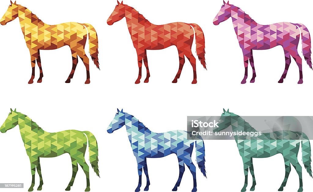 異なる色の馬 - 2014年のロイヤリティフリーベクトルアート