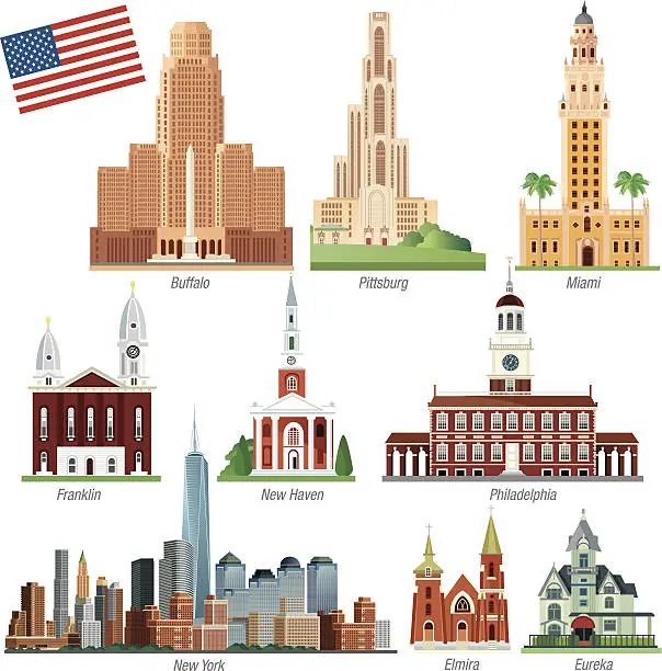 Vector illustration of USA Buildings