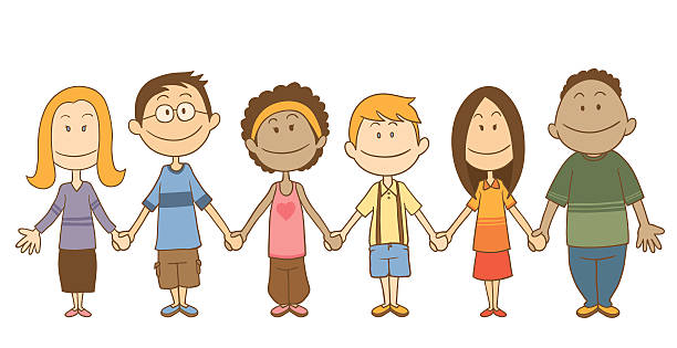 150+ Cartoon Of A People Holding Hands Circle Stock Photos, Pictures ...
