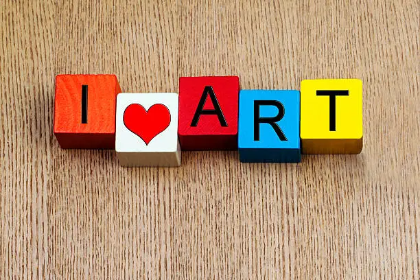 Photo of I Love Art  - sign for education, arts and culture