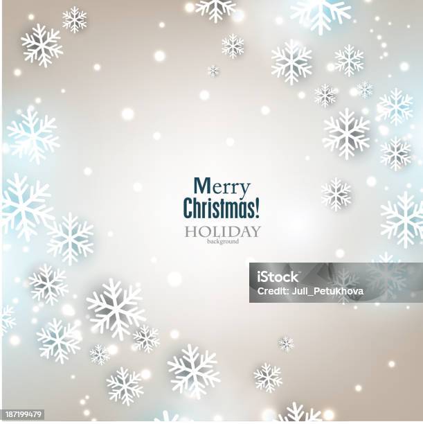Ilustración de Elegante Fondo De Navidad Con Snowflakes y más Vectores Libres de Derechos de Abstracto - Abstracto, Azul, Brillante