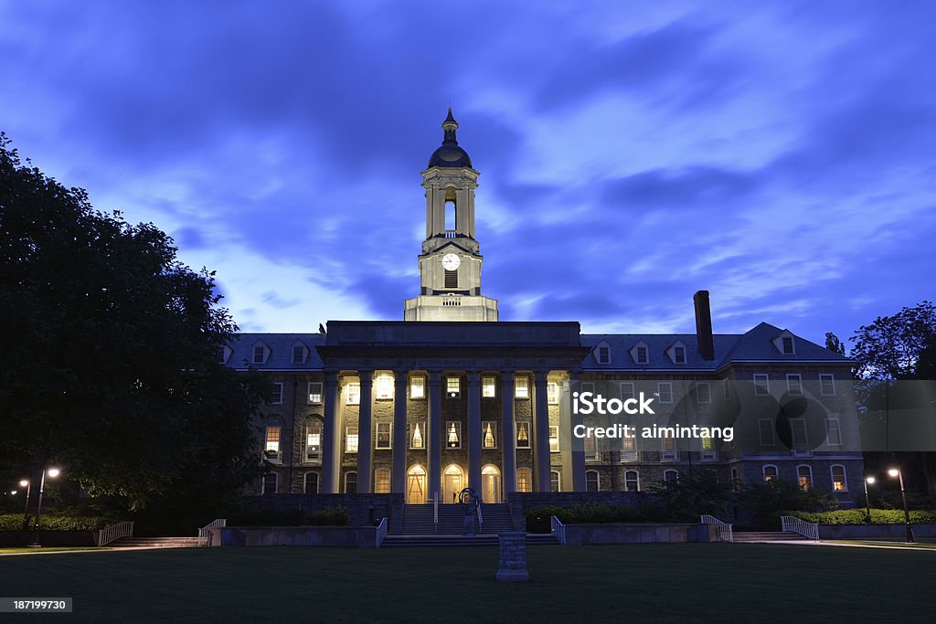 Old Main of Penn State Old Main building in the campus of Penn State, State College, Pennsylvania, USA. Pennsylvania State University or Penn State is a major public research university in the State of Pennsylvania, enrolling over 96,00 students. Pennsylvania State University Stock Photo