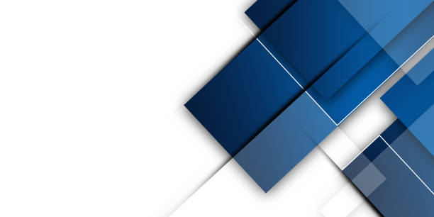 istock Modern blue and white abstract presentation background with square and stripes lines 1872004959
