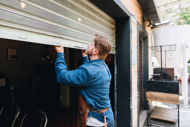 istock Owner man opening or closing his coffee shop 1872004969