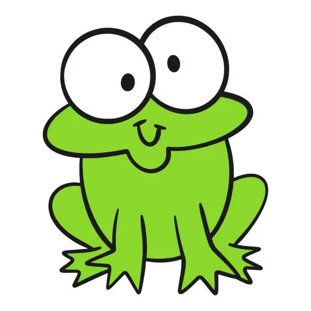 Vector illustration of Funny frog cartoon