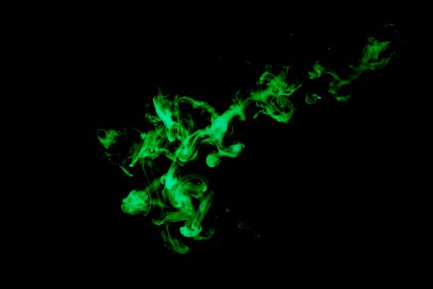 istock Green colorful dye on black background,Art abstract smoke texture,Colored liquid dye,Splash paint,Abstract color,Abstract Textures 1872007550