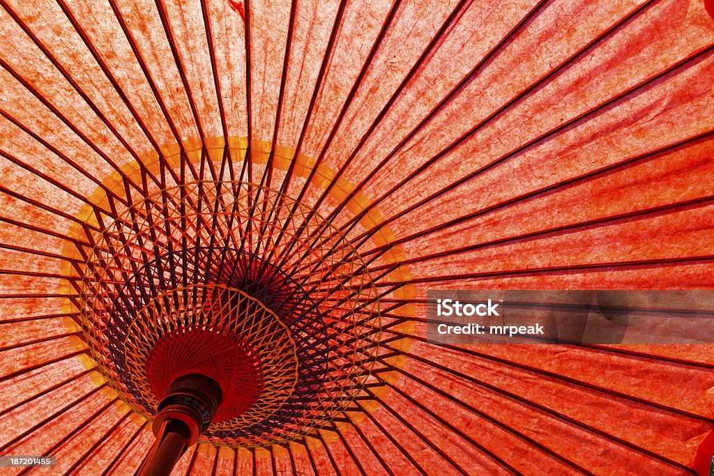 Estilo japonês vermelhos Guarda-chuva - Royalty-free Amora Foto de stock