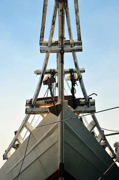 istock Jakarta, Indonesia: pinisi schooner prow with anchors 187201569