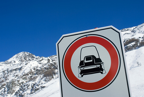 snowmobile not allowed signage