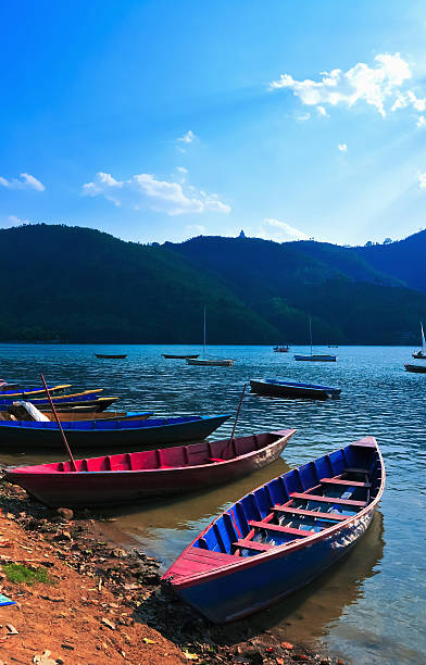 Pokhara lake stock photo