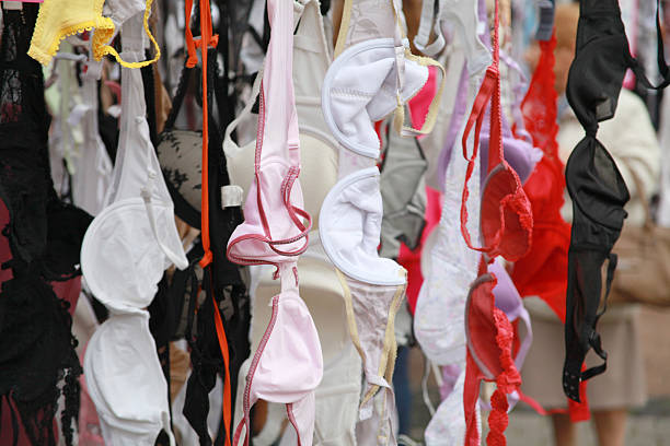 istock Bras hanging for sale 187202278
