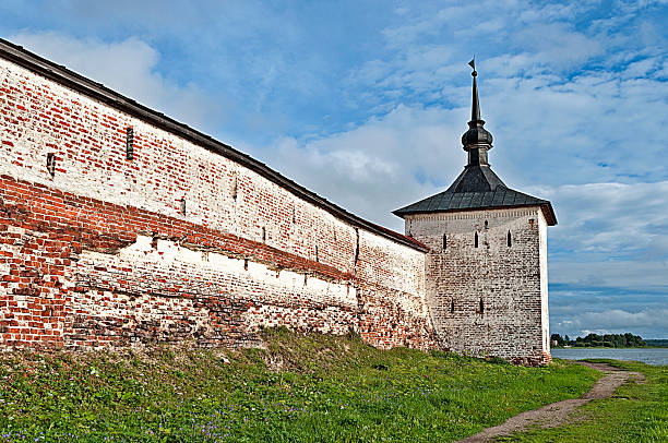 istock Wall and tower of ancient monastery 187202633