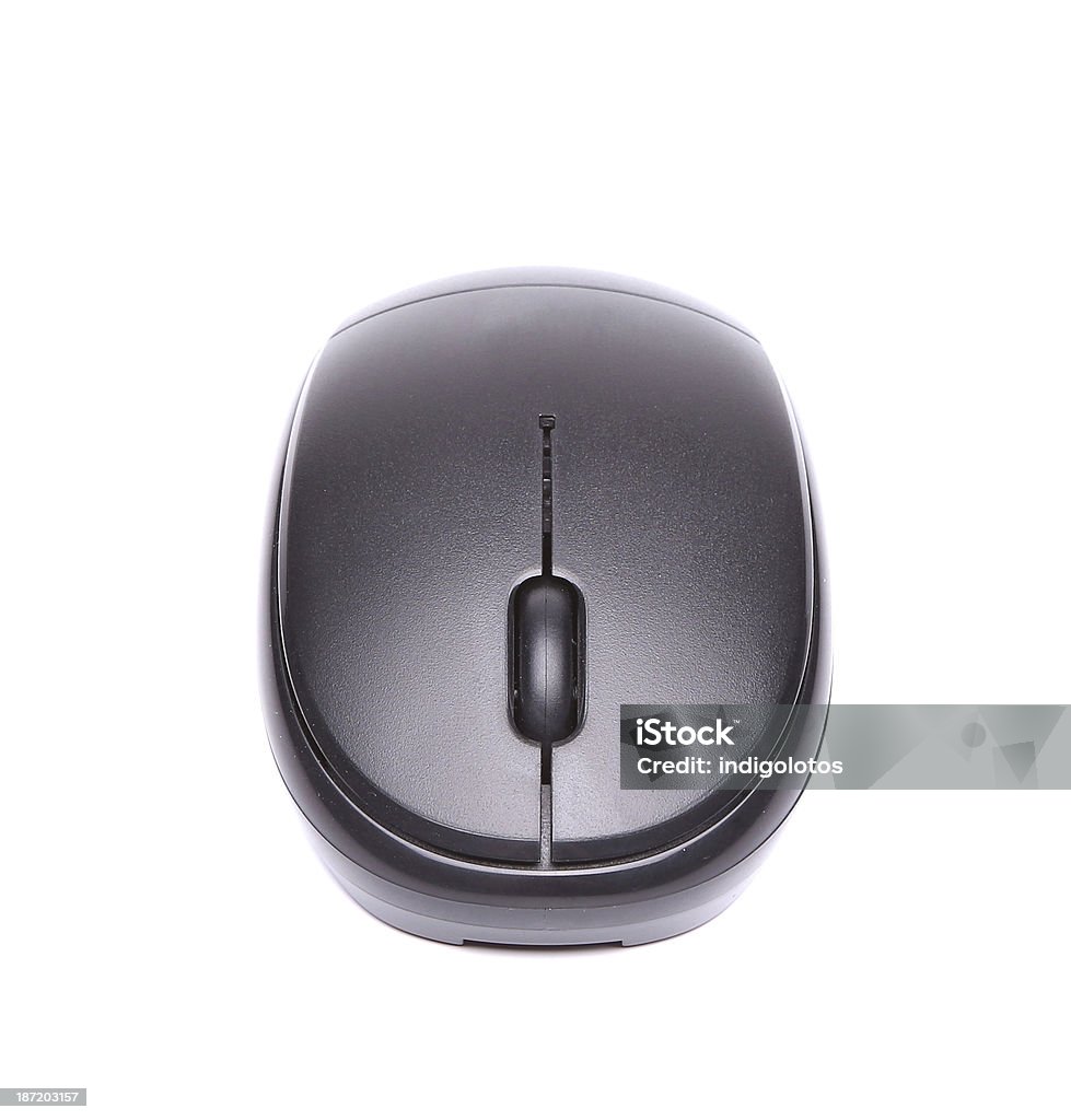 Wireless computer mouse front Wireless computer mouse front. Isolated on a white background Close-up Stock Photo