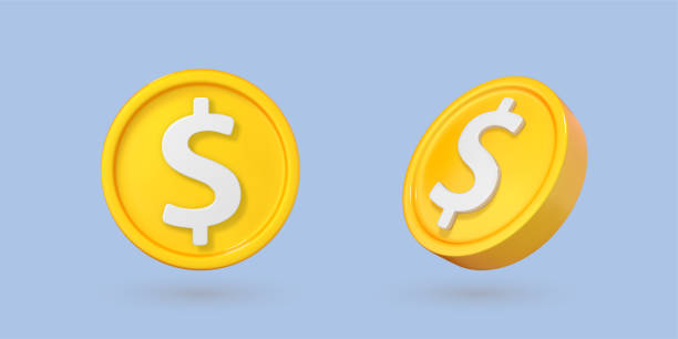istock 3D cartoon gold coin icons. Coins with dollar sign. Vector 3d  illustration 1872031914