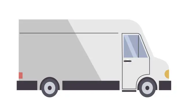 Vector illustration of Delivery, courier or van for moving