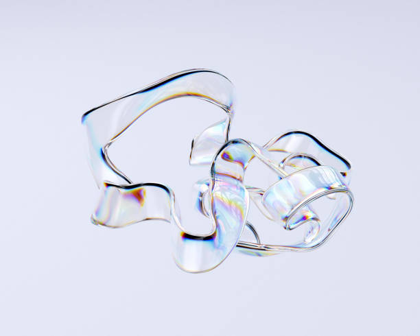 istock Colorful fluid gradient shape 3d rendering, liquid glass holographic spectrum effect 1872050974